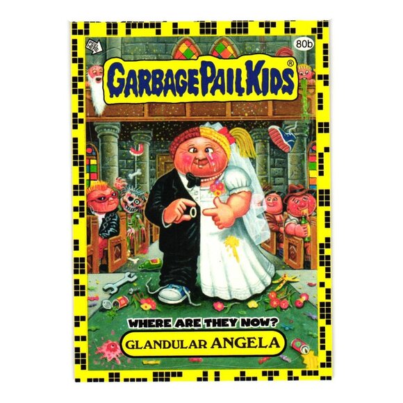 Garbage Pail Kids Card 80b Glandular Angela Half Nelson 2011 Yellow Sticker - Picture 1 of 2